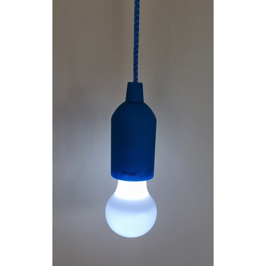 Bærbar LED lampe LED/1W/3xAAA blå