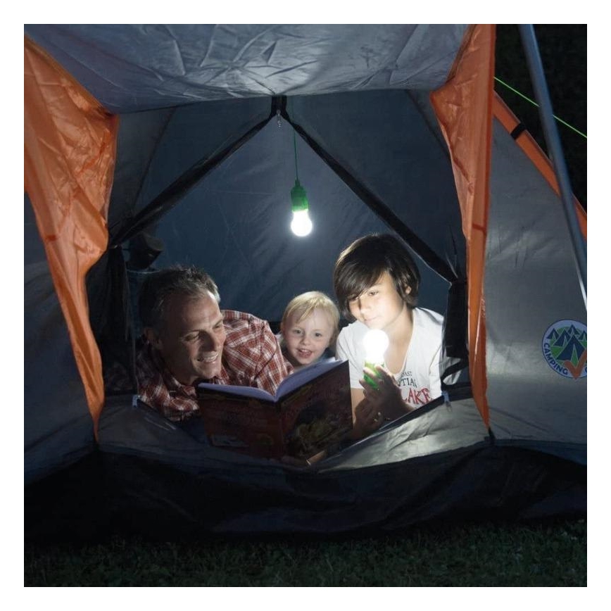 Bærbar LED lampe LED/1W/3xAAA grøn