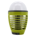 Bærbar LED lampe med insektfælde genopladelig LED/2W/3,7V 1800 mAh IPX4 grøn