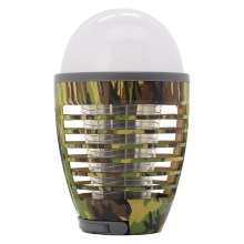 Bærbar LED lampe med insektfælde genopladelig LED/2W/3,7V IPX4 camouflagedesign