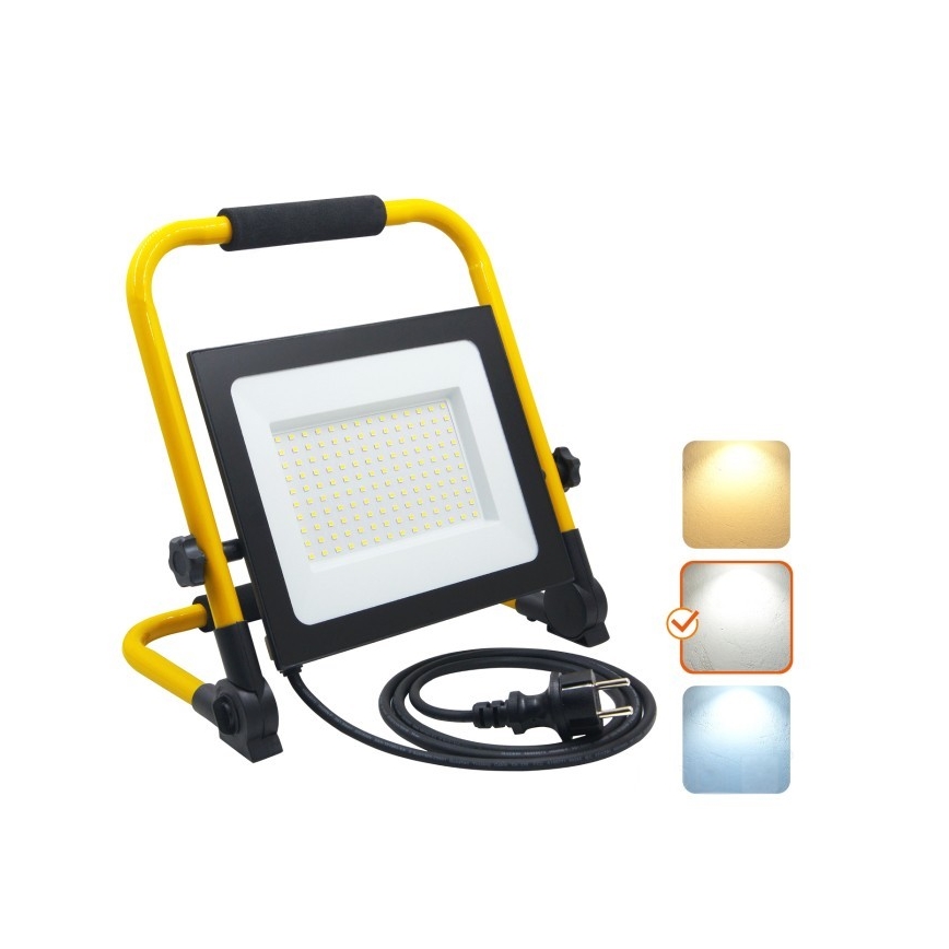Bærbar LED projektør TIGRA LED/100W/4000K IP54 sort/gul