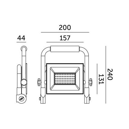 Bærbar LED projektør TIGRA LED/50W/4000K IP54 sort/gul