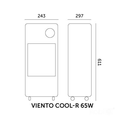 Bærbar luftkøler VIENTO COOL-R 65W/230V sort + fjernbetjening