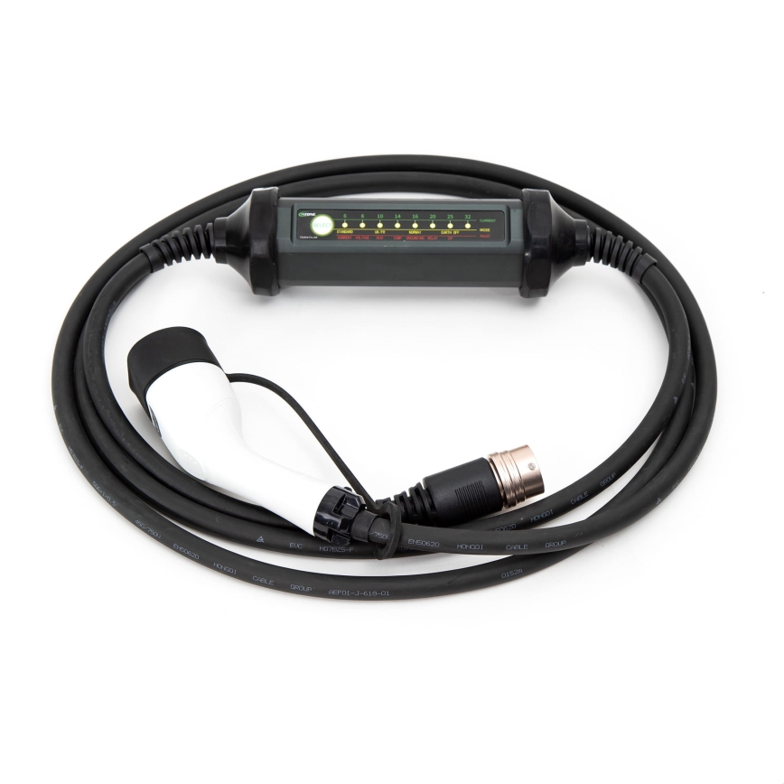 Bærbar oplader til elbiler med 4 adaptere Type 2 32A/480V 22kW 5 m IP67