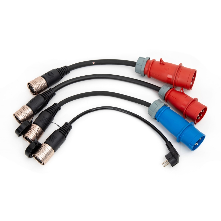 Bærbar oplader til elbiler med 4 adaptere Type 2 32A/480V 22kW 5 m IP67