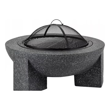Bærbare bålplader med grillrist 79,5x38 cm sort/mørk granit