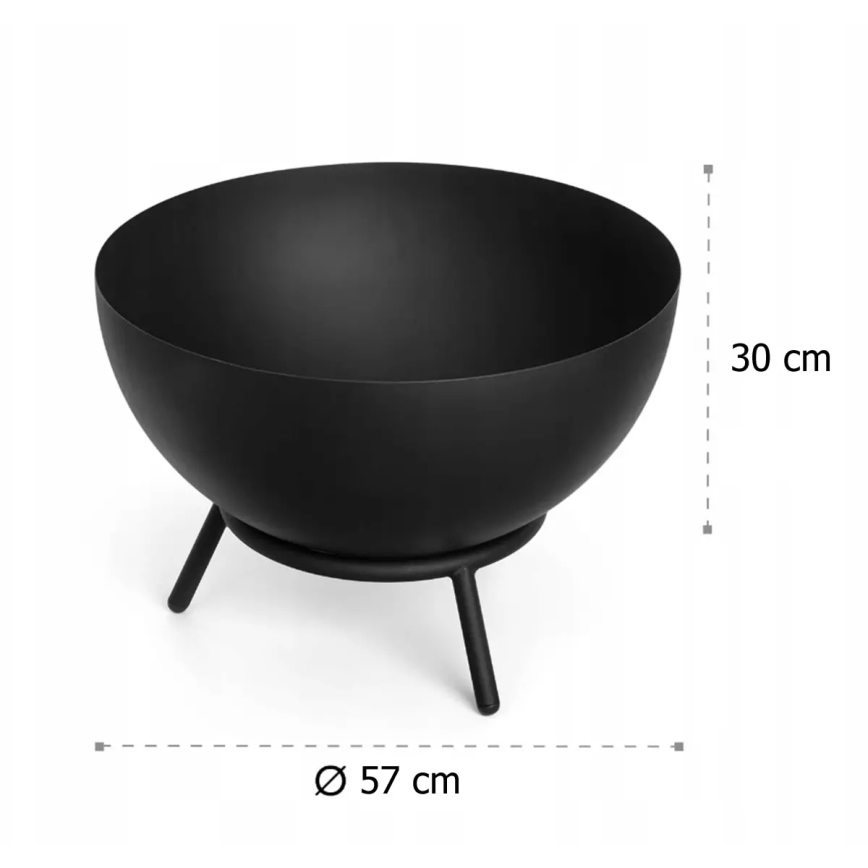 Bærbare bålplader til træ 57x30 cm sort