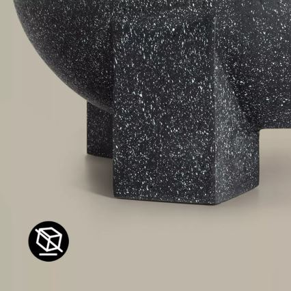 Bærbart bålsted med rist 74x30 cm sort/mørk granit