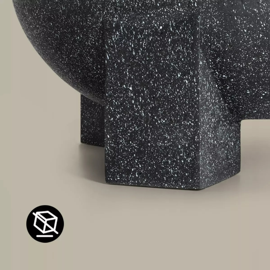 Bærbart bålsted med rist 74x30 cm sort/mørk granit