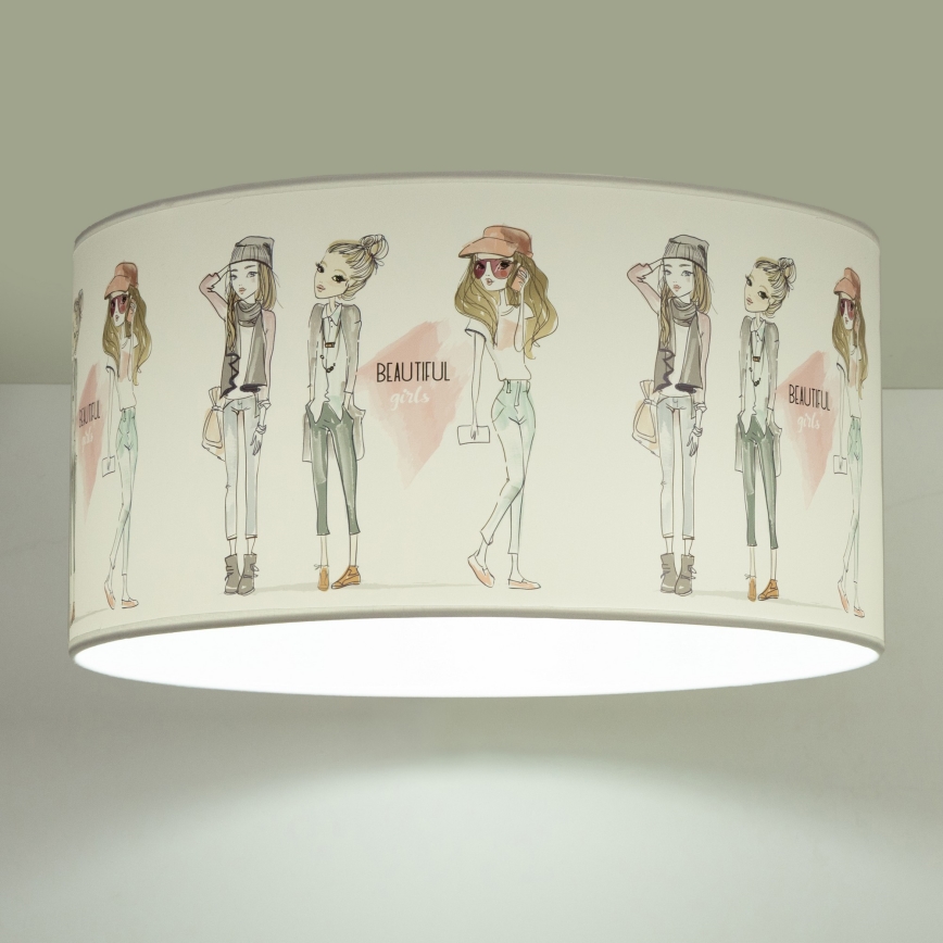 Børne loftlampe GIRLS VIBES 1xE27/60W/230V, Ø 40 cm, til piger
