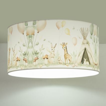 Børne loftlampe KIDS ROOM 1xE27/60W/230V Ø 40 cm med dyremotiv
