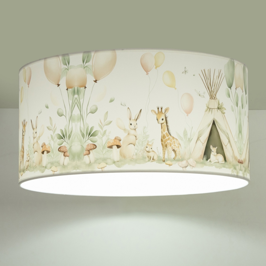 Børne loftlampe KIDS ROOM 1xE27/60W/230V Ø 40 cm med dyremotiv