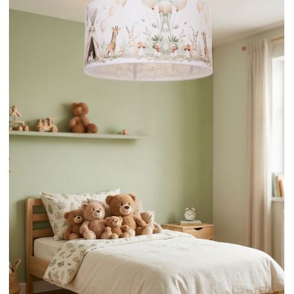 Børne loftlampe KIDS ROOM 1xE27/60W/230V Ø 40 cm med dyremotiv
