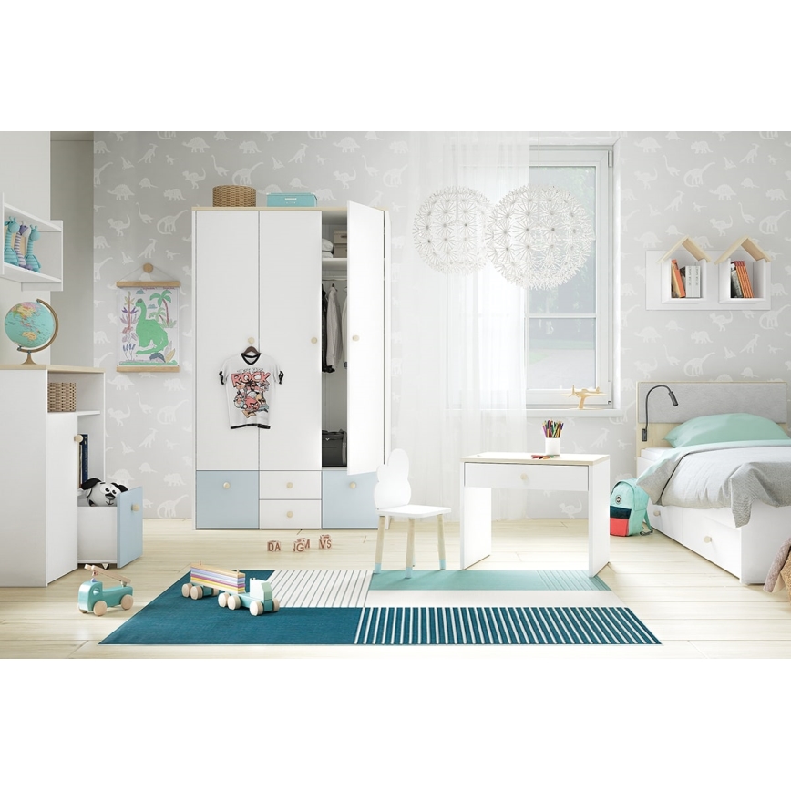 Børnevæghylde BUBO 35x72 cm hvid/lyst bøgetræ
