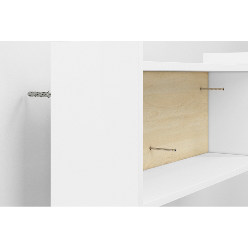 Børnevæghylde BUBO 35x72 cm hvid/lyst bøgetræ