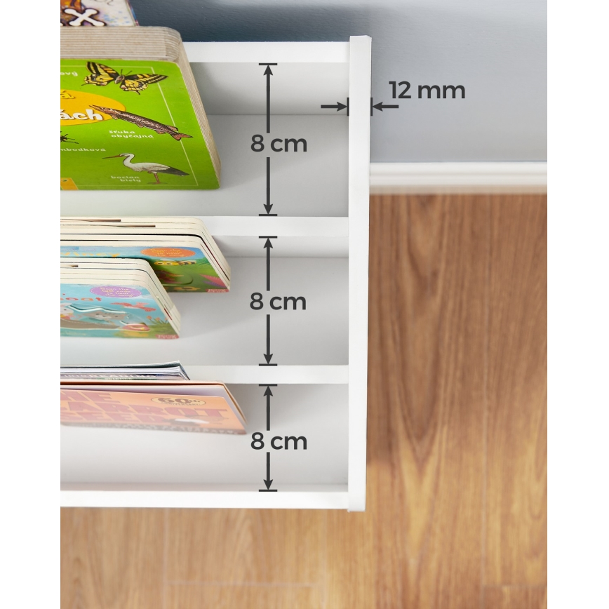 Børnebibliotek med skuff ANET hvid