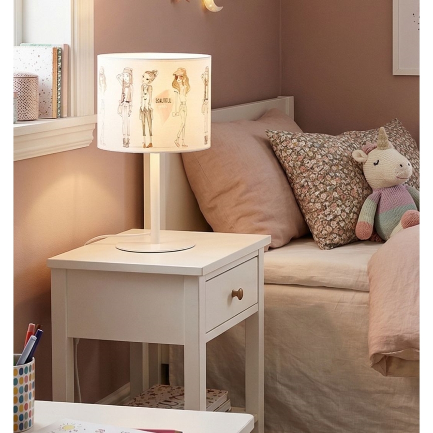 Børnebordlampe GIRLS VIBES 1xE27/60W/230V Ø 18 cm til piger