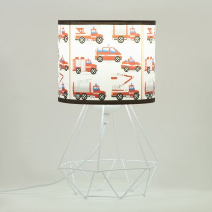Børnebordlampe KIDS ROOM 1xE27/60W/230V Ø 18 cm brandmænd