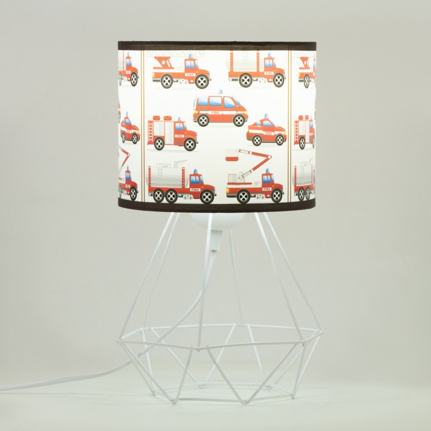 Børnebordlampe KIDS ROOM 1xE27/60W/230V Ø 18 cm brandmænd