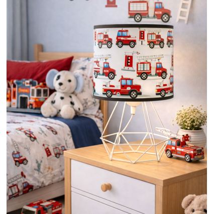 Børnebordlampe KIDS ROOM 1xE27/60W/230V Ø 18 cm brandmænd