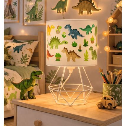Børnebordlampe KIDS ROOM 1xE27/60W/230V Ø 18 cm dinosaur