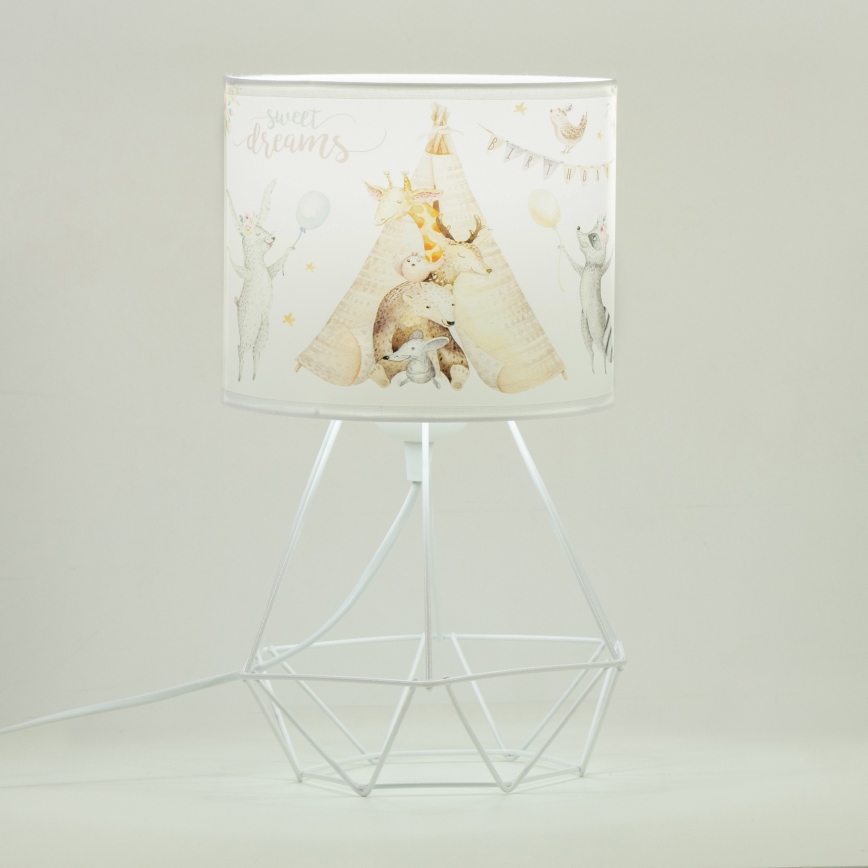 Børnebordlampe KIDS ROOM, 1xE27/60W/230V, Ø 18 cm, med dyremotiv