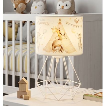 Børnebordlampe KIDS ROOM, 1xE27/60W/230V, Ø 18 cm, med dyremotiv