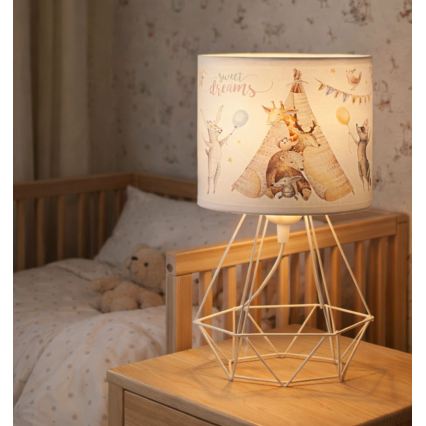Børnebordlampe KIDS ROOM, 1xE27/60W/230V, Ø 18 cm, med dyremotiv