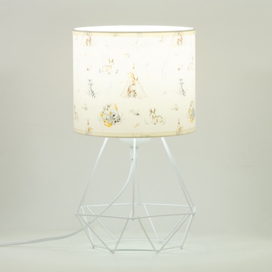 Børnebordlampe KIDS ROOM 1xE27/60W/230V Ø 18 cm med dyremotiv