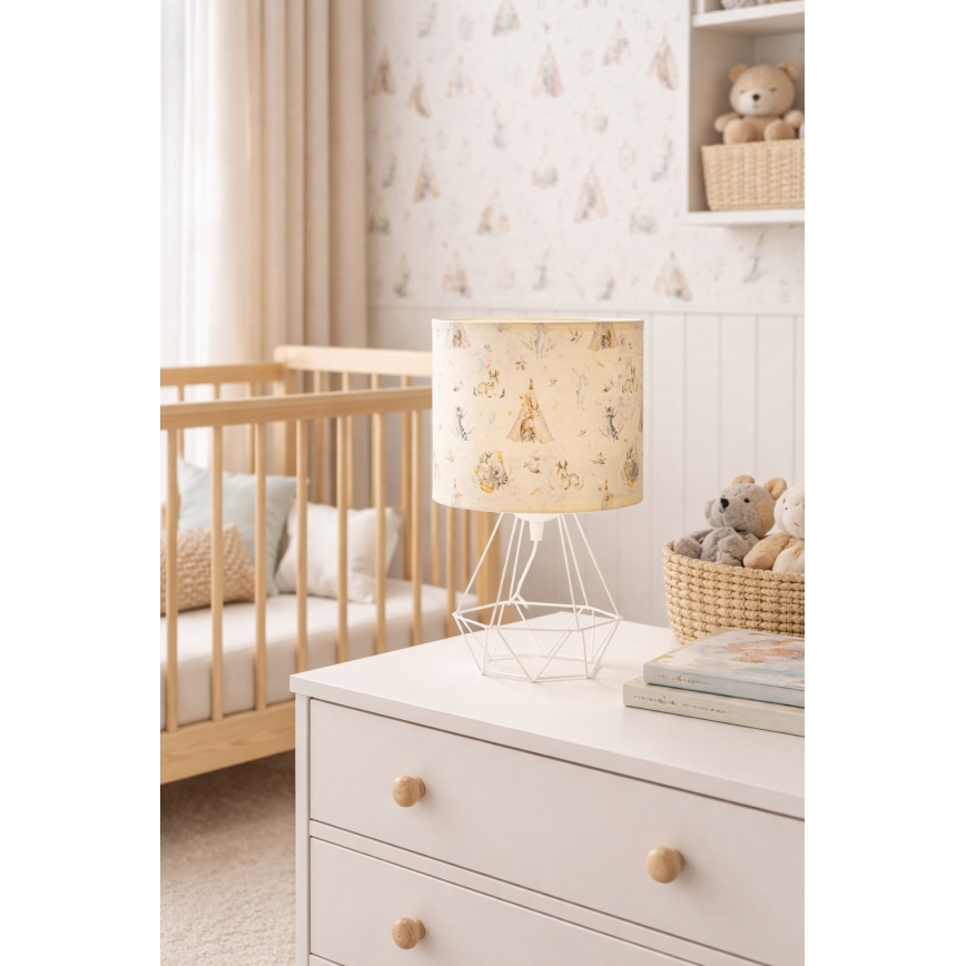 Børnebordlampe KIDS ROOM 1xE27/60W/230V Ø 18 cm med dyremotiv