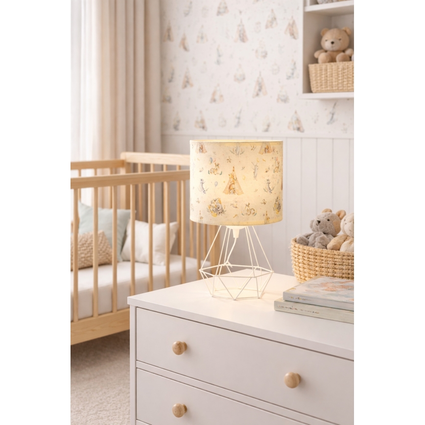 Børnebordlampe KIDS ROOM 1xE27/60W/230V Ø 18 cm med dyremotiv