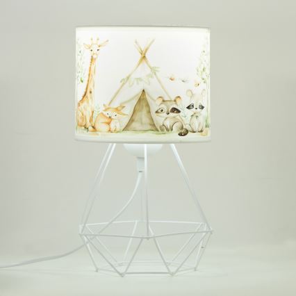 Børnebordlampe KIDS ROOM 1xE27/60W/230V Ø 18 cm med dyremotiv