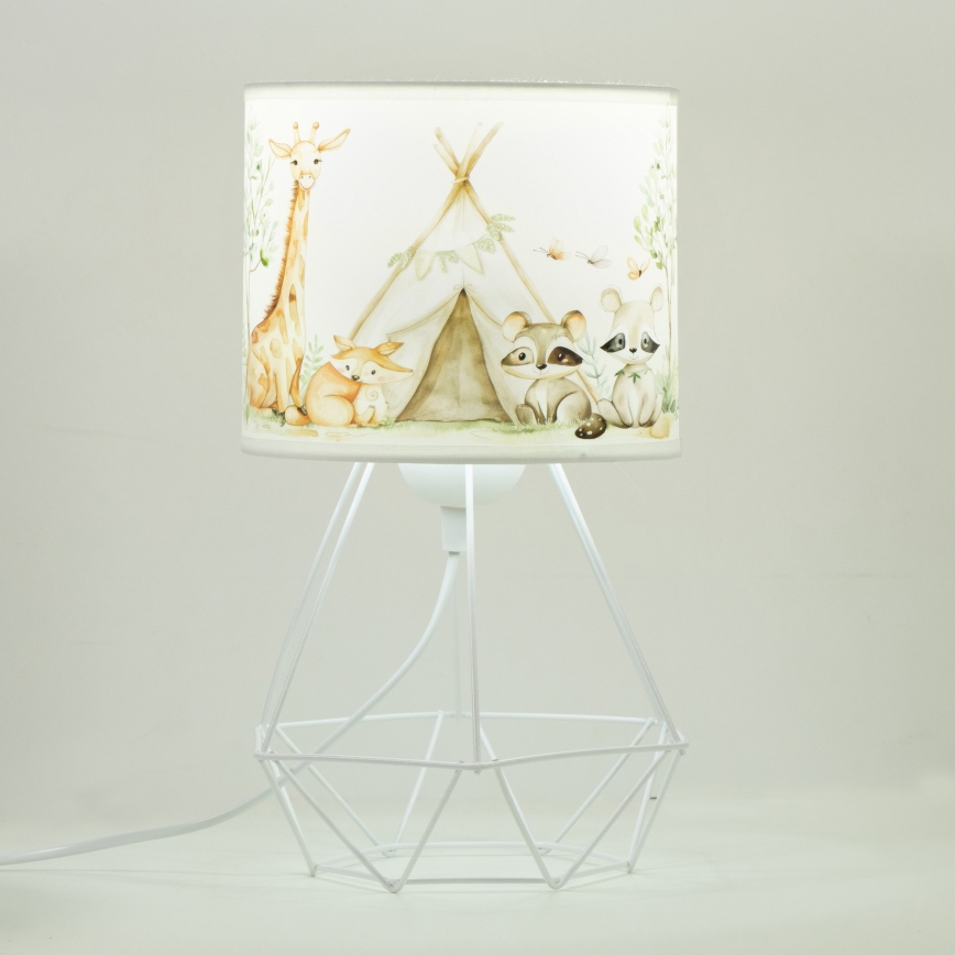 Børnebordlampe KIDS ROOM 1xE27/60W/230V Ø 18 cm med dyremotiv