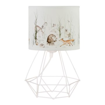 Børnebordlampe KIDS ROOM 1xE27/60W/230V Ø 18 cm med dyremotiver
