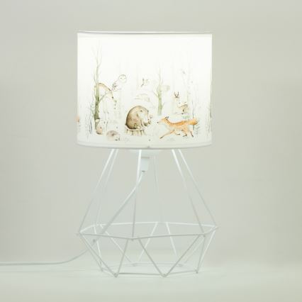 Børnebordlampe KIDS ROOM 1xE27/60W/230V Ø 18 cm med dyremotiver