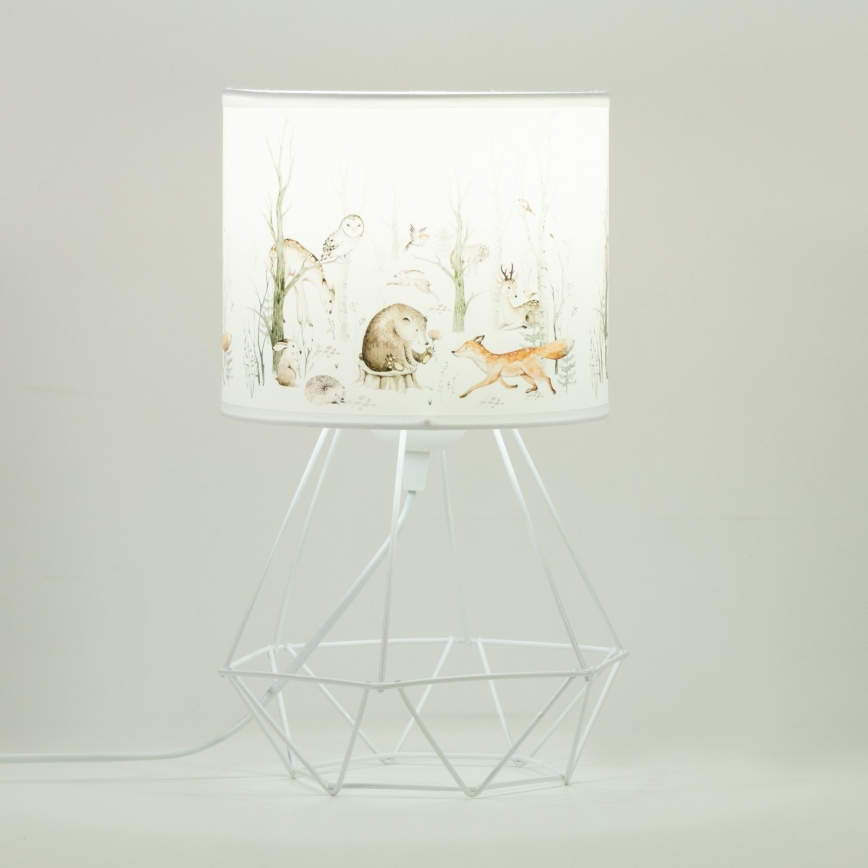 Børnebordlampe KIDS ROOM 1xE27/60W/230V Ø 18 cm med dyremotiver