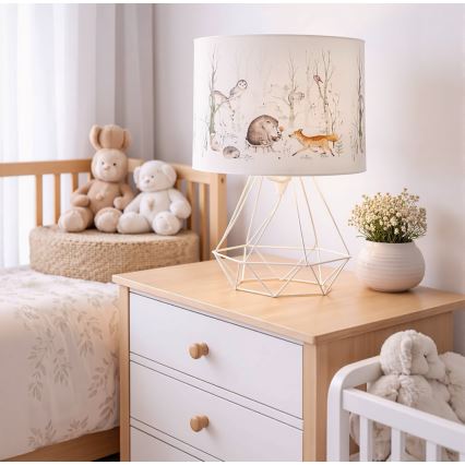 Børnebordlampe KIDS ROOM 1xE27/60W/230V Ø 18 cm med dyremotiver