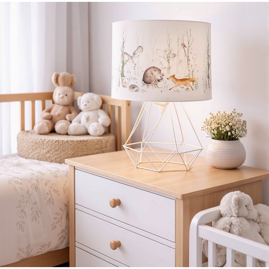 Børnebordlampe KIDS ROOM 1xE27/60W/230V Ø 18 cm med dyremotiver