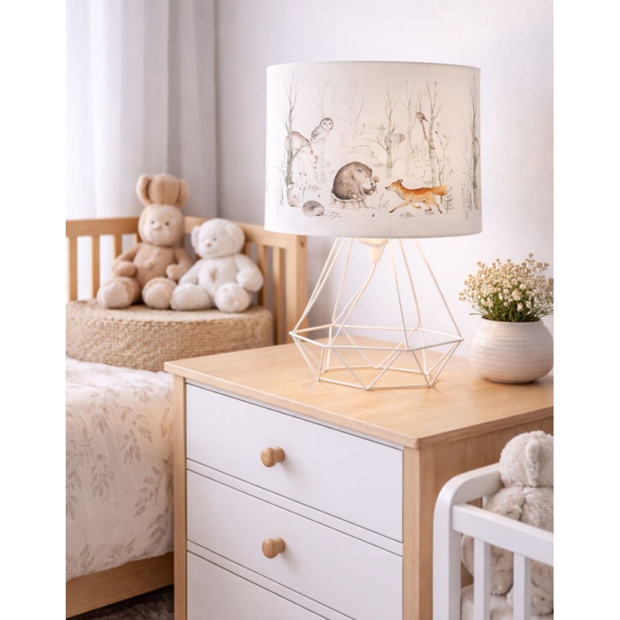 Børnebordlampe KIDS ROOM 1xE27/60W/230V Ø 18 cm med dyremotiver