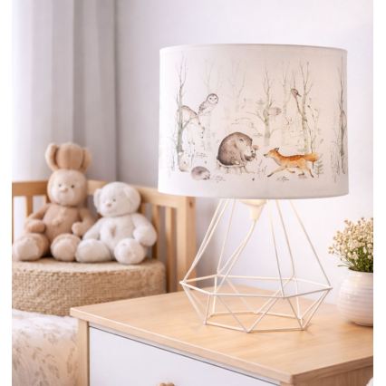 Børnebordlampe KIDS ROOM 1xE27/60W/230V Ø 18 cm med dyremotiver