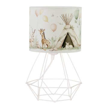 Børnebordlampe KIDS ROOM 1xE27/60W/230V Ø 18 cm med søde dyremotiver