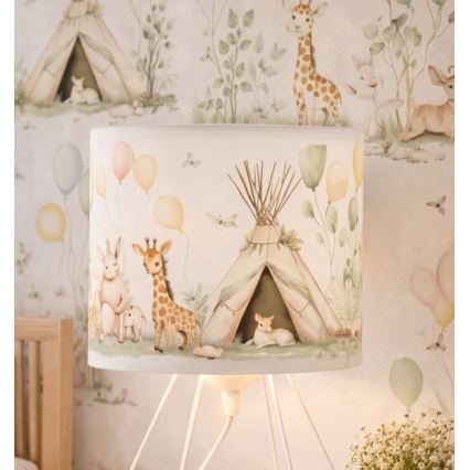 Børnebordlampe KIDS ROOM 1xE27/60W/230V Ø 18 cm med søde dyremotiver