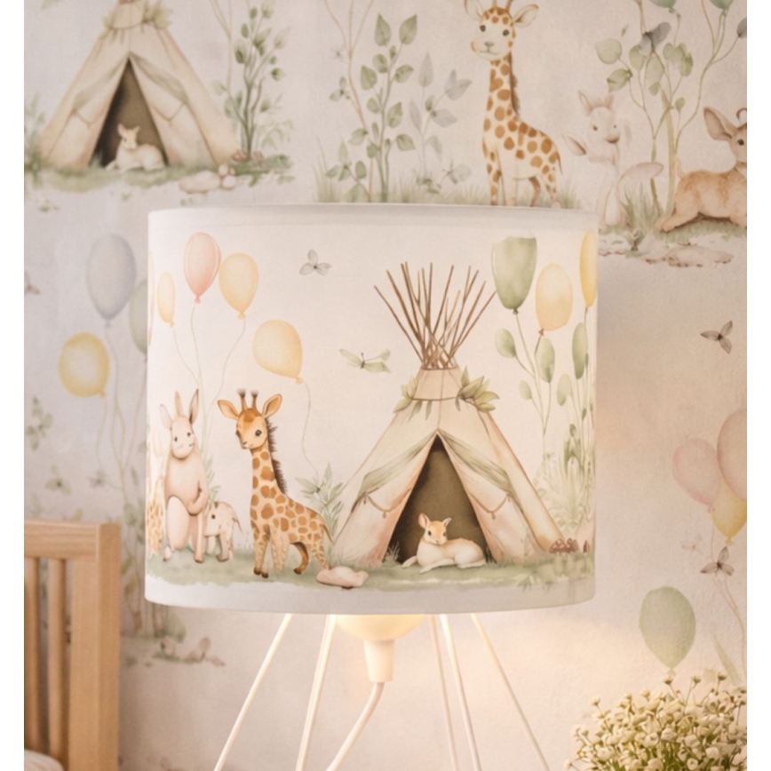 Børnebordlampe KIDS ROOM 1xE27/60W/230V Ø 18 cm med søde dyremotiver