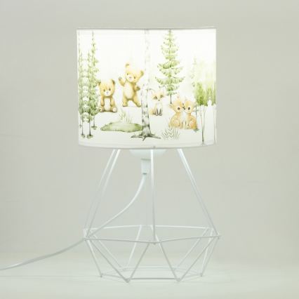 Børnebordlampe KIDS ROOM 1xE27/60W/230V, Ø 18 cm, med søde dyremotiver