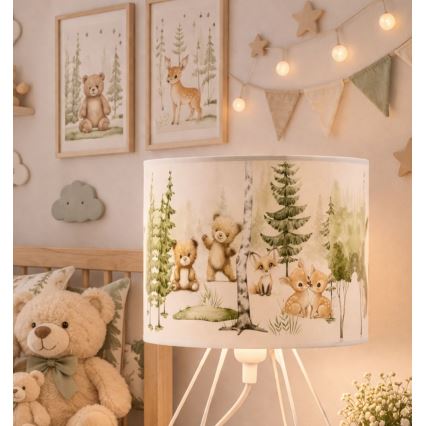 Børnebordlampe KIDS ROOM 1xE27/60W/230V, Ø 18 cm, med søde dyremotiver