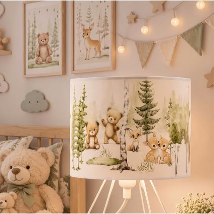 Børnebordlampe KIDS ROOM 1xE27/60W/230V, Ø 18 cm, med søde dyremotiver