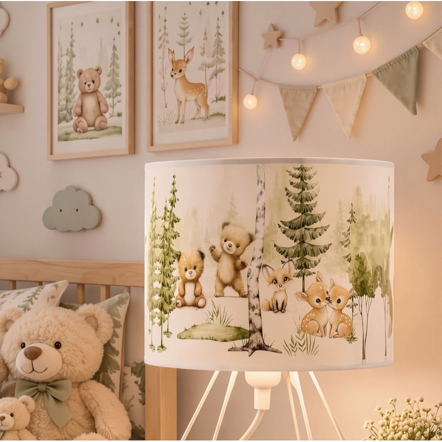 Børnebordlampe KIDS ROOM 1xE27/60W/230V, Ø 18 cm, med søde dyremotiver