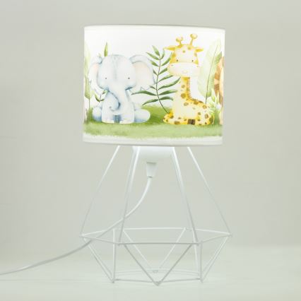 Børnebordslampe KIDS ROOM 1xE27/60W/230V Ø 18 cm jungle