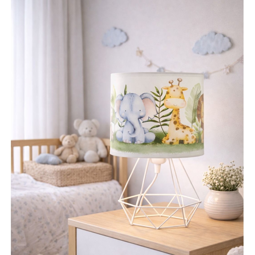Børnebordslampe KIDS ROOM 1xE27/60W/230V Ø 18 cm jungle