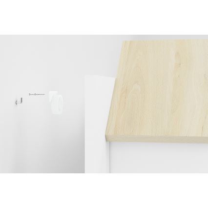 Børnevæghylde BUBO 45x80 cm hvid/lyst bøgetræ